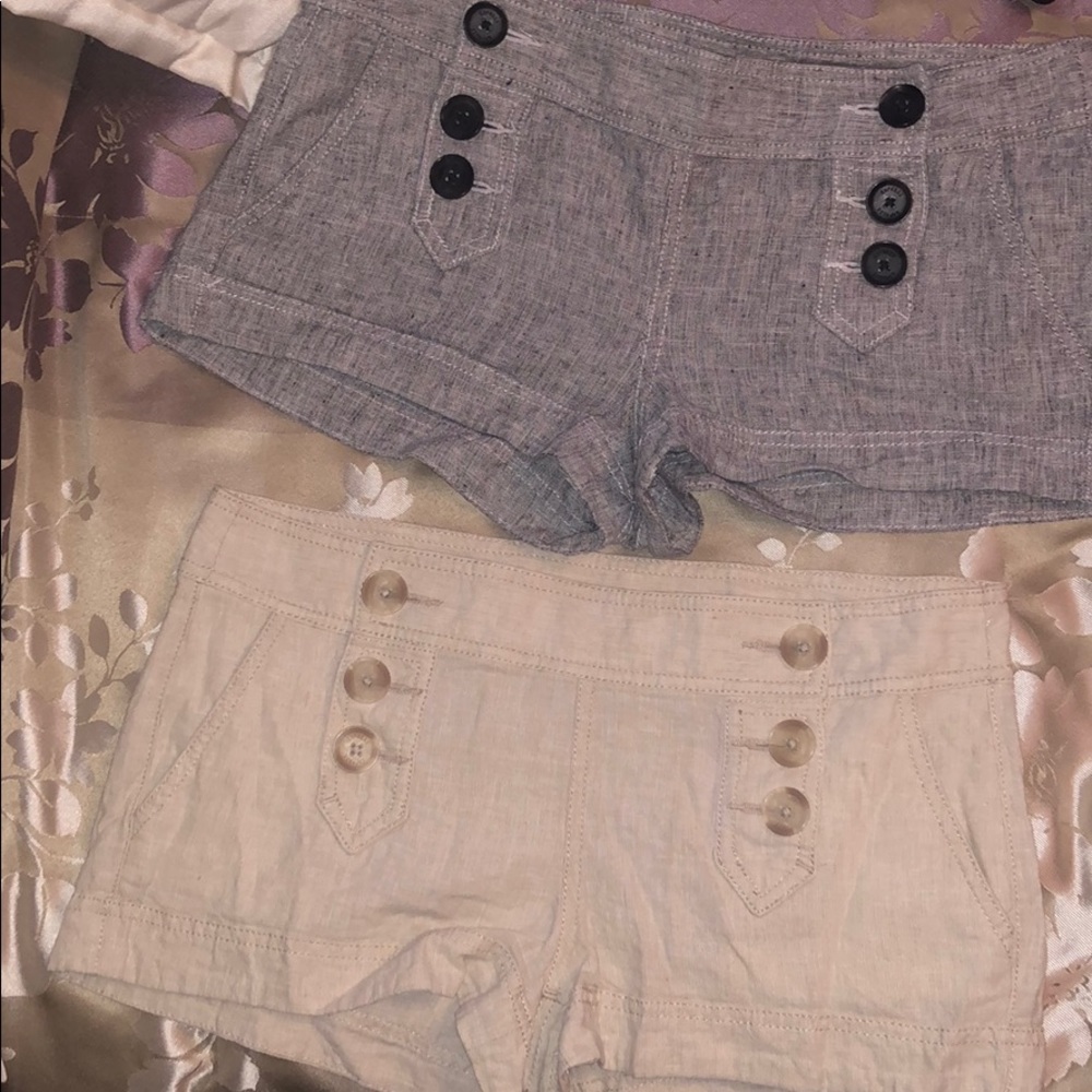 Express Gray and Cream Women Shorts